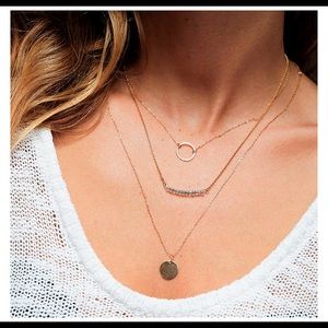 Gold Stainless Steel Layered Necklace